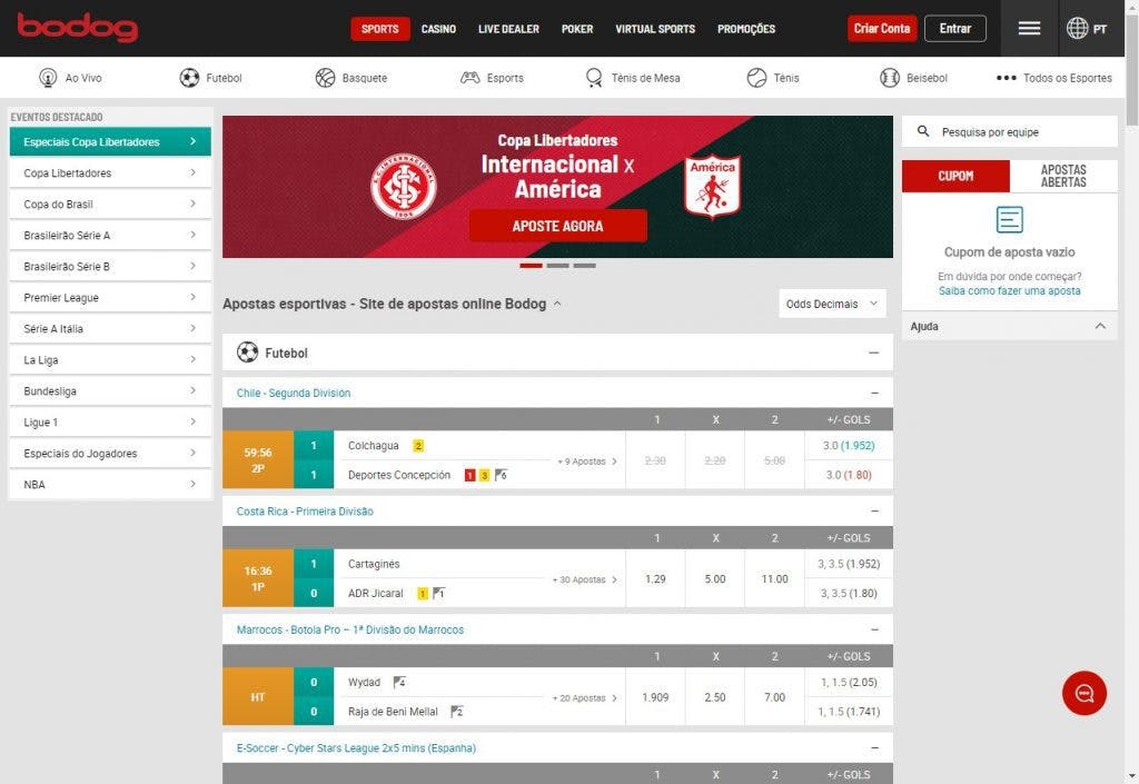 de quanto tá o jogo